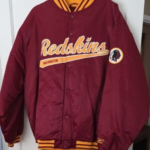 Reebok Maroon and Yellow Bomber Jacket